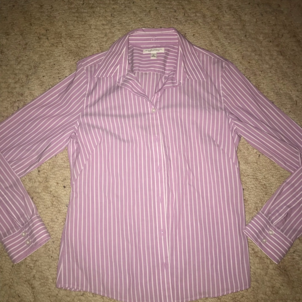 Pink and White Striped Button Down
